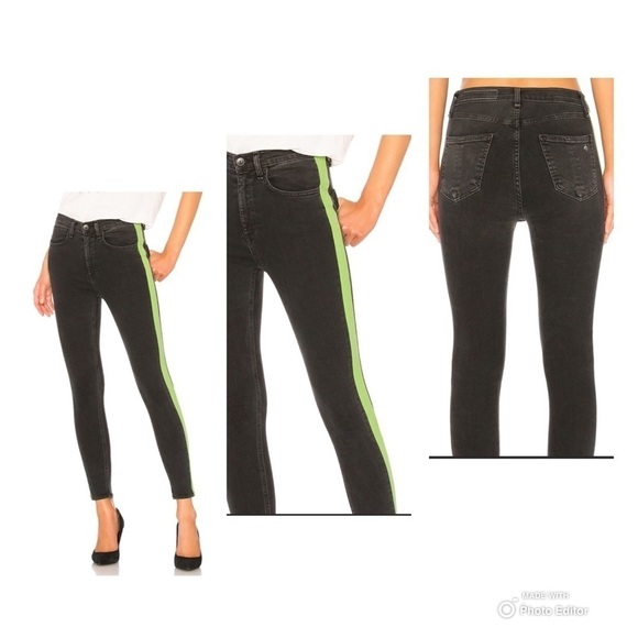 Rag & Bone Maxie High Rise Skinny Black Jeans Size 25 - Picture 1 of 10